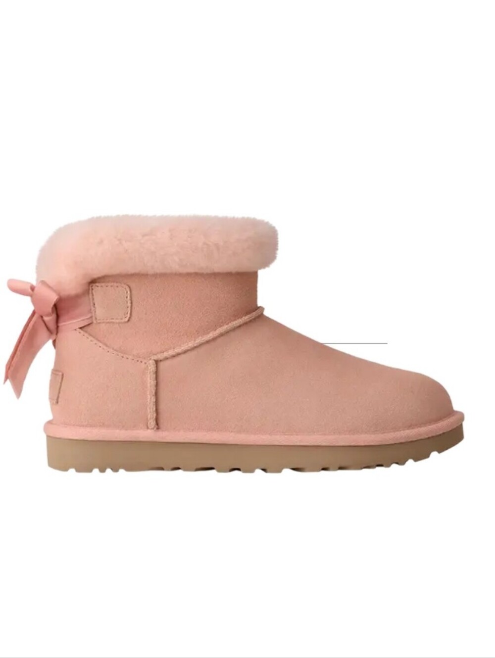 UGG Wmns Mini Bailey Mixed Bow Boot 'Beige Blush' Size 8